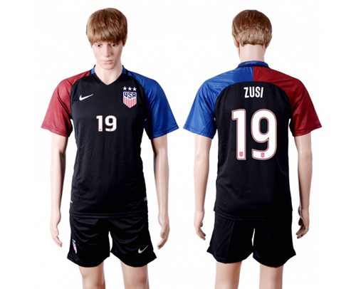 USA 19 Zusi Away Three Star Soccer Country Jersey