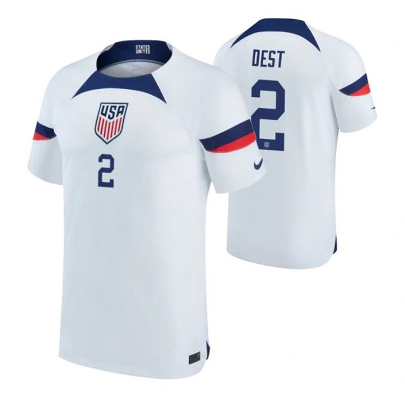 USA 2 DEST Home 2022 FIFA World Cup Thailand Soccer Jersey