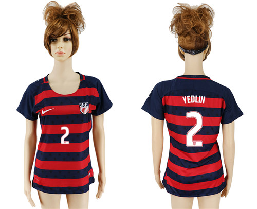 USA 2 VEDLIN 2017 CONCACAF Gold Cup Away Women Soccer Jersey