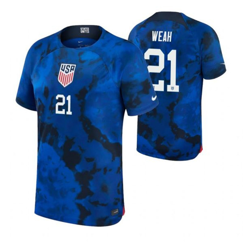 USA 21 WEAH Away 2022 FIFA World Cup Thailand Soccer Jersey