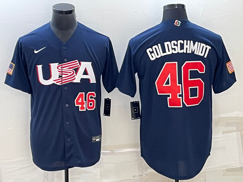USA 46 Paul Goldschmidt Black Nike 2023 World Baseball Classic Jersey