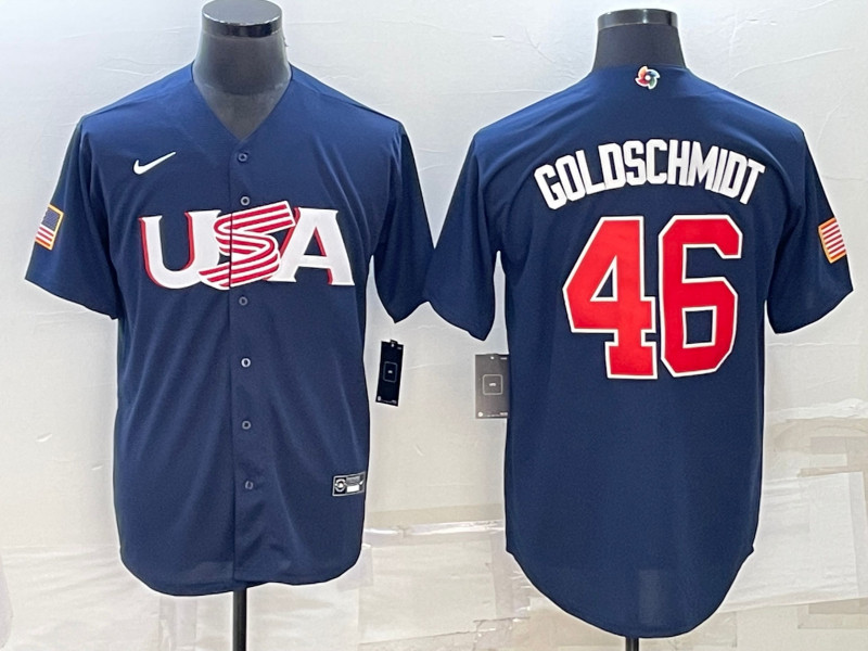 USA 46 Paul Goldschmidt Black Nike 2023 World Baseball Classic Jerseys