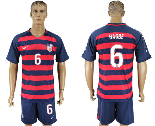 USA 6 NAGBE 2017 CONCACAF Gold Cup Away Soccer Jersey