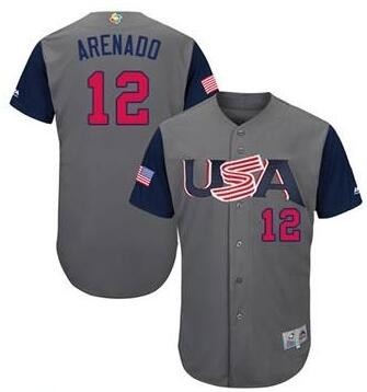 USA Baseball 12 Nolan Arenado 2017 World Baseball Classic Jersey