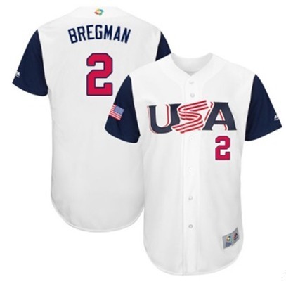 USA Baseball Majestic 2 Alex Bregman White 2017 World Baseball Classic Authentic Team Jersey