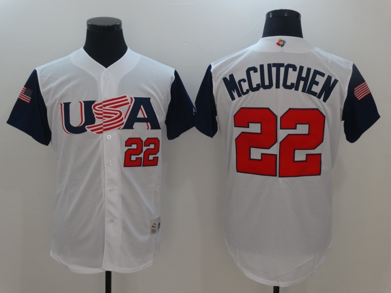 USA Baseball Majestic 22 Andrew McCutchen White 2017 World Baseball Classic Authentic Team Jersey