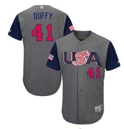 USA Baseball Majestic 41 Danny Duffy Gray 2017 World Baseball Classic Authentic Team Jersey