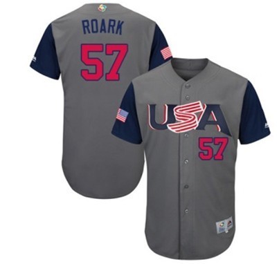 USA Baseball Majestic 57 Tanner Roark Gray 2017 World Baseball Classic Authentic Team Jersey