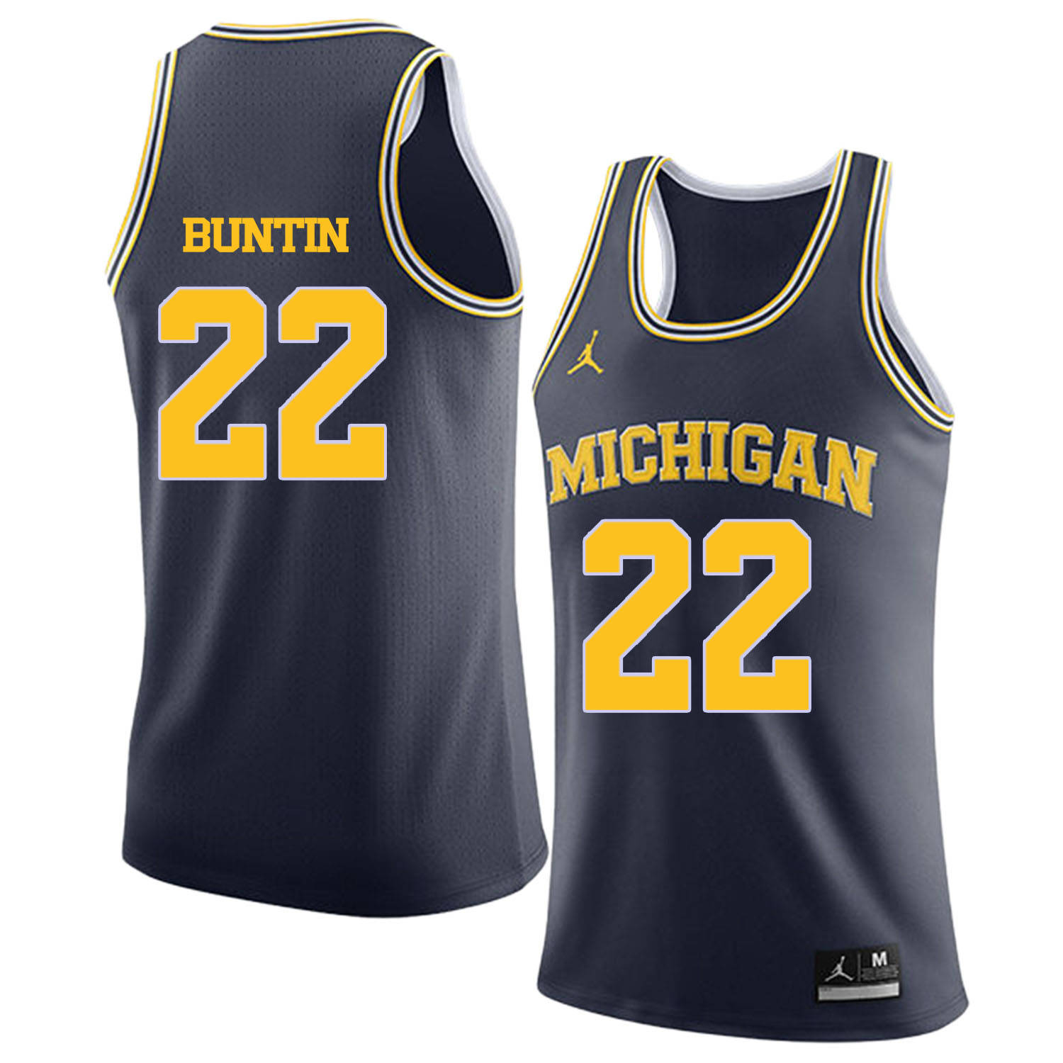 University of Michigan 22 Bill Buntin Navy College Basketball Jersey