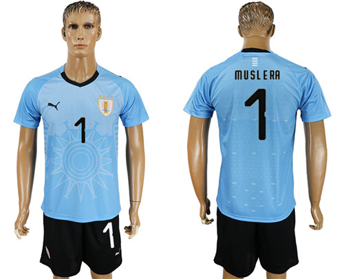 Uruguay 1 MUSLERA Home 2018 FIFA World Cup Soccer Jersey