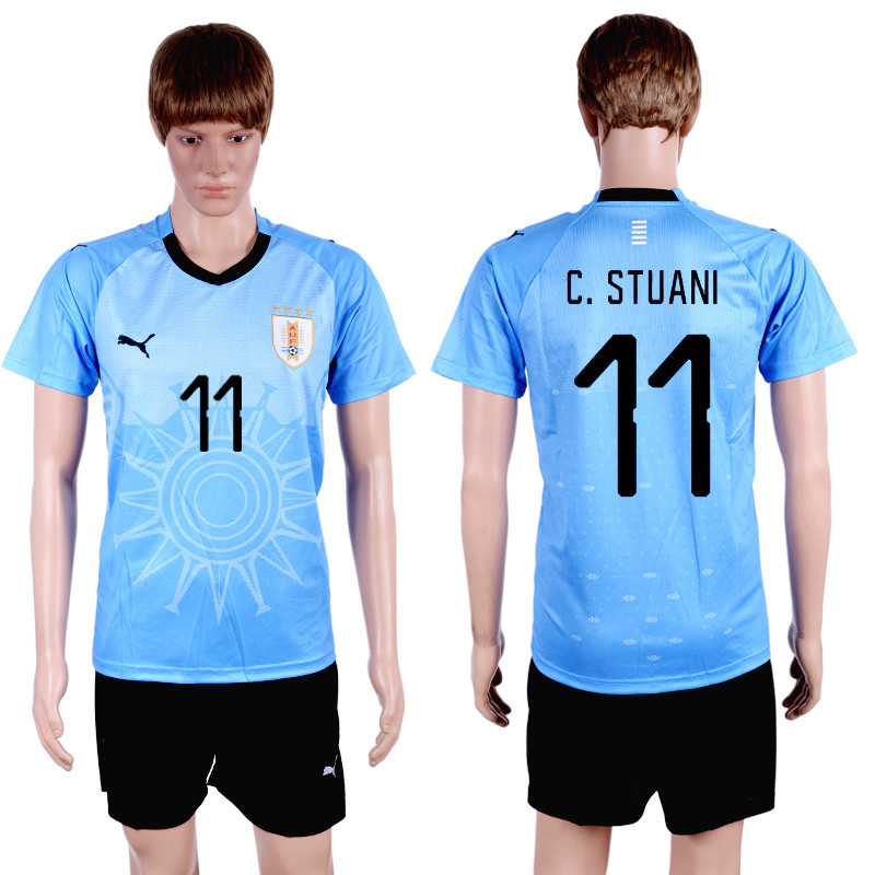 Uruguay 11 C. STUANI Home 2018 FIFA World Cup Soccer Jersey