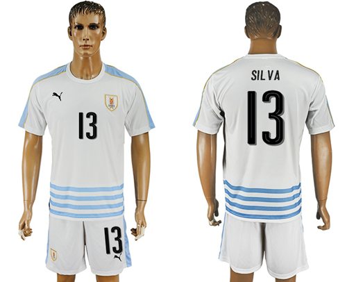 Uruguay 13 Silva Away Soccer Country Jersey