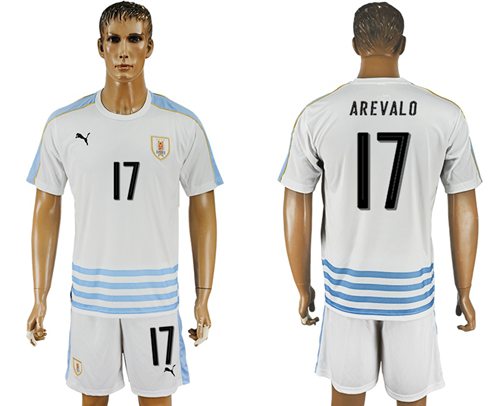 Uruguay 17 Arevalo Away Soccer Country Jersey