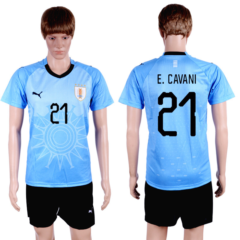 Uruguay 21 E.CAVANI Home 2018 FIFA World Cup Soccer Jersey