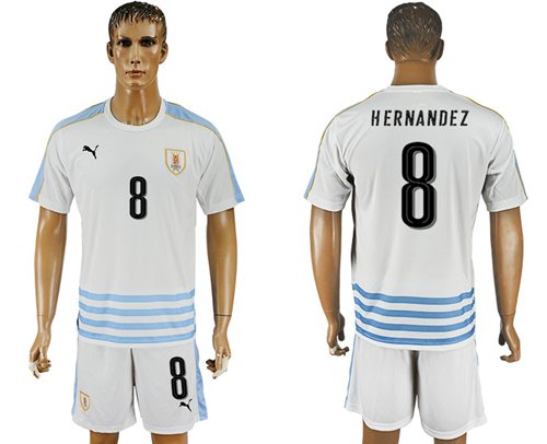 Uruguay 8 Hernandez Away Soccer Country Jersey