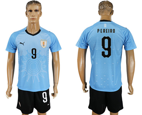Uruguay 9 PEREIRO Home 2018 FIFA World Cup Soccer Jersey