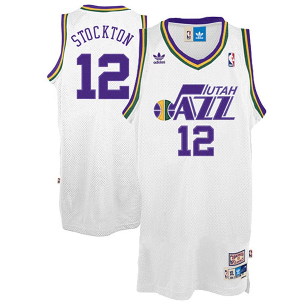 Utah Jazz #12 John Stockton Swingman White Soul Jersey