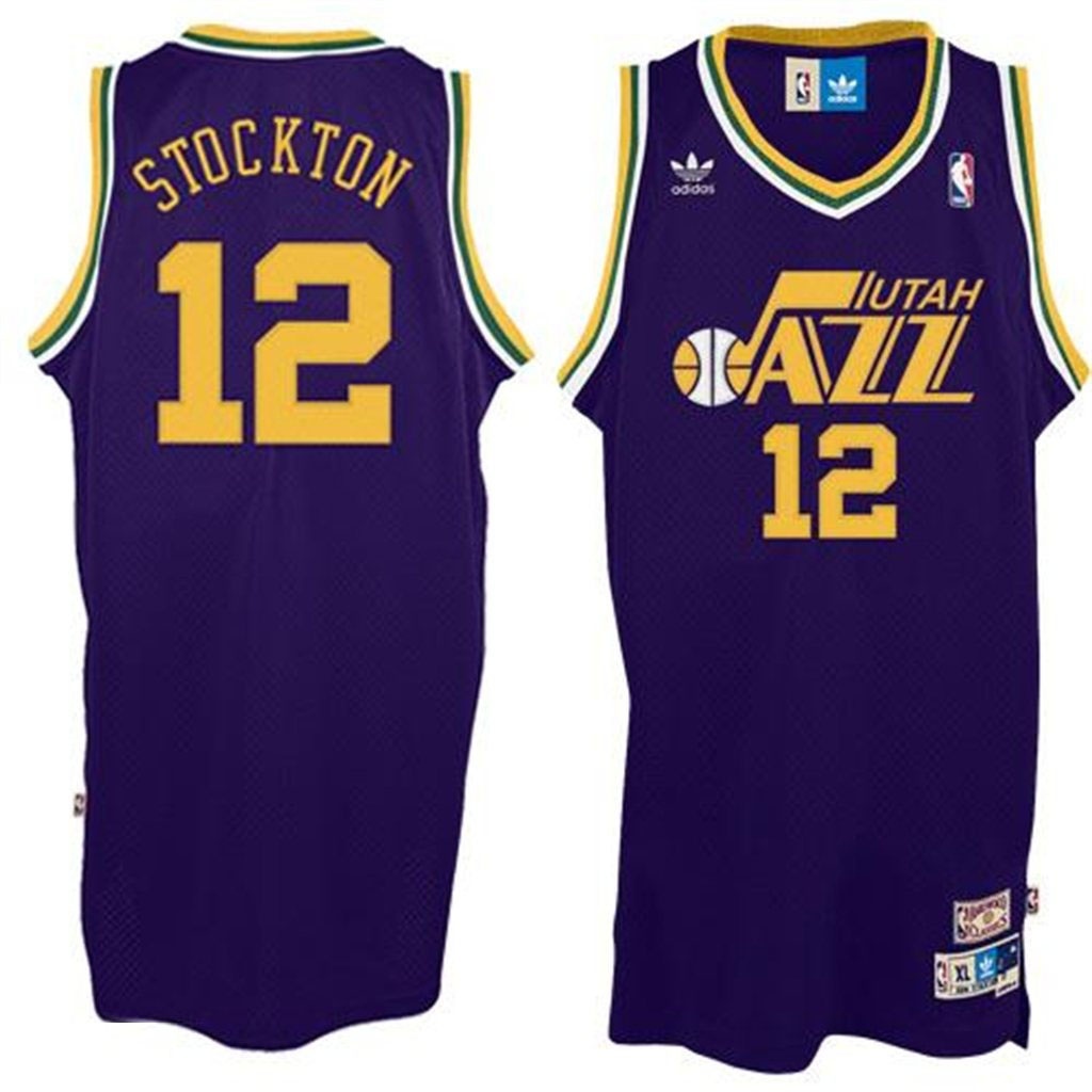 Utah Jazz #12 John Stockton Soul Swingman Throwback Purple Jersey