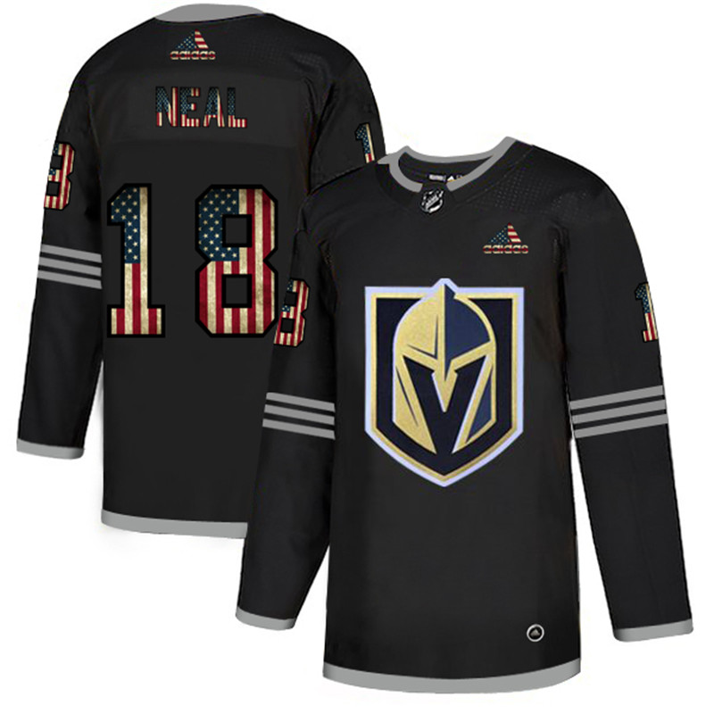 Vegas Golden Knights 18 James Neal Black USA Flag Fashion Adidas Jersey