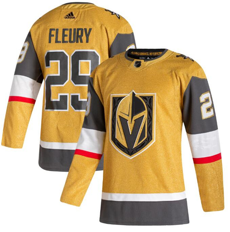 Vegas Golden Knights 29 Marc Andre Fleury Gold 2020 21 Adidas Jersey