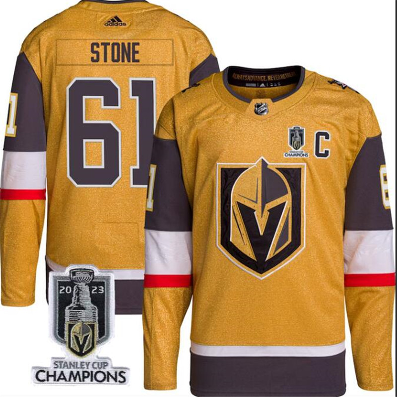 Vegas Golden Knights 61 Mark Stone Gold 2023 Stanley Cup Champions Adidas Jersey