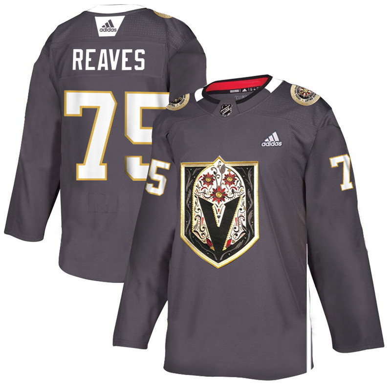 Vegas Golden Knights 75 Ryan Reaves Gray Dia De Los Muertos Adidas Jersey