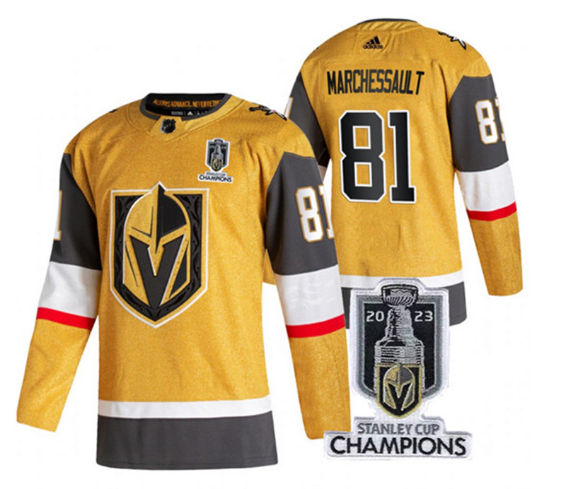Vegas Golden Knights 81 Jonathan Marchessault Gold 2023 Stanley Cup Champions Adidas Jersey