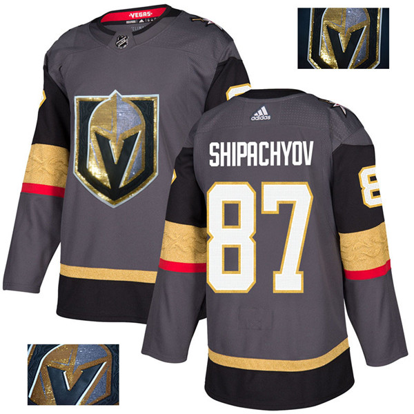 Vegas Golden Knights 87 Vadim Shipachyov Gray With Special Glittery Logo  Jersey