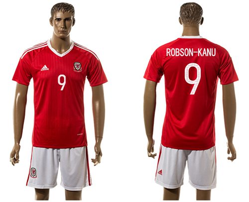 Wales 9 Robson Kanu Red Home Soccer Club Jersey