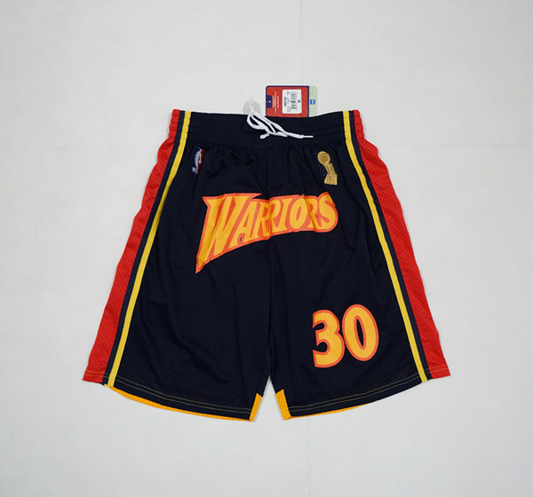 Warriors #30 Stephen Curry Blue 2018 NBA Champions  Swingman Shorts