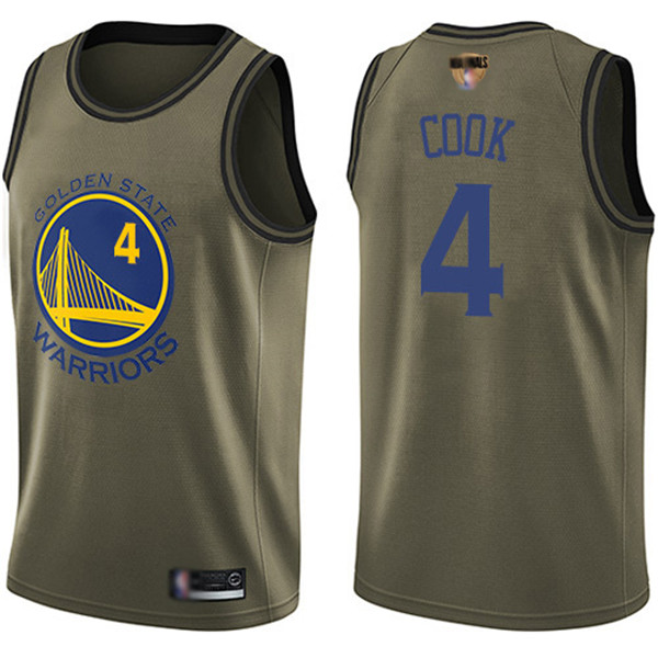 Warriors #4 Quinn Cook Green 2019 Finals Bound Basketball Swingman Salute to Service Jersey