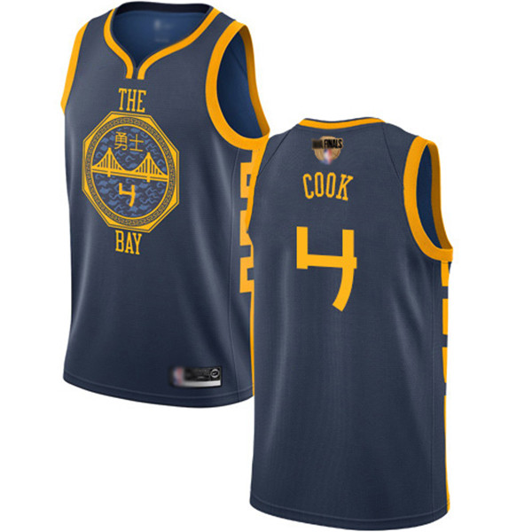 Warriors #4 Quinn Cook Navy 2019 Finals Bound Basketball Swingman City Edition 2018 19 Jersey