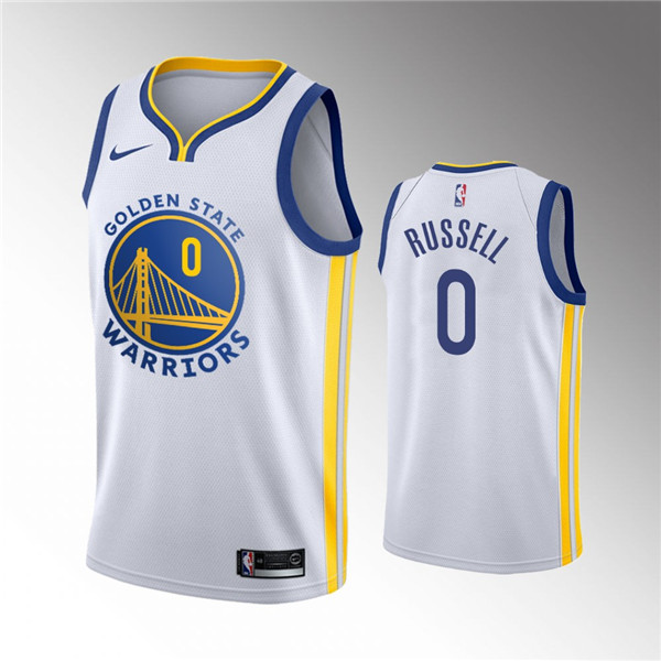 Warriors 0 D'angelo Russell White 2020 New Nike Swingman Jersey