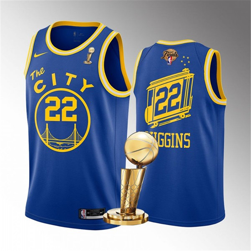 Warriors 22 Andrew Wiggins Blue Nike 2022 Finals Champions Swingman Jersey