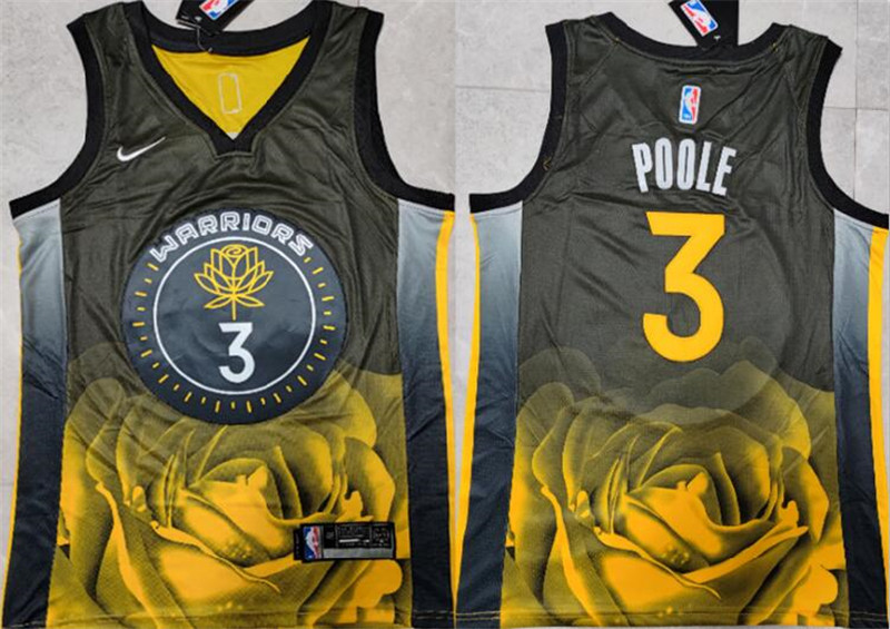 Warriors 3 Jordan Poole Black 2022 23 Nike City Edition Swingman Jersey