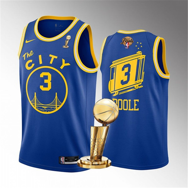 Warriors 3 Jordan Poole Blue Nike 2022 Finals Champions Swingman Jersey