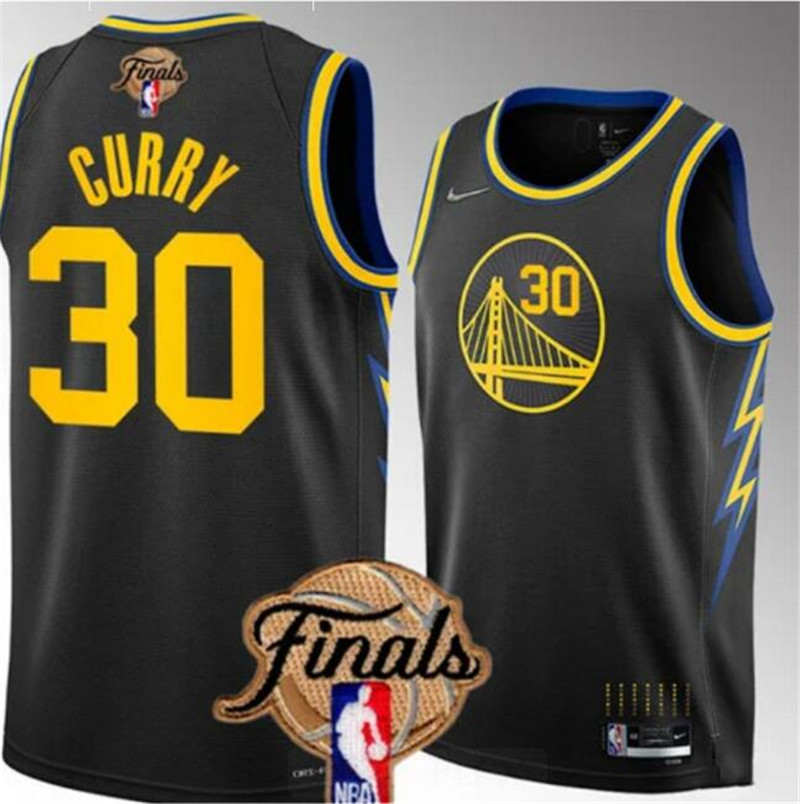 Warriors 30 Stephen Curry Black 2022 NBA Finals Nike Swingman Jersey
