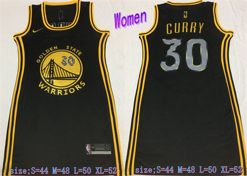 Warriors 30 Stephen Curry Black Women Nike Swingman Jersey