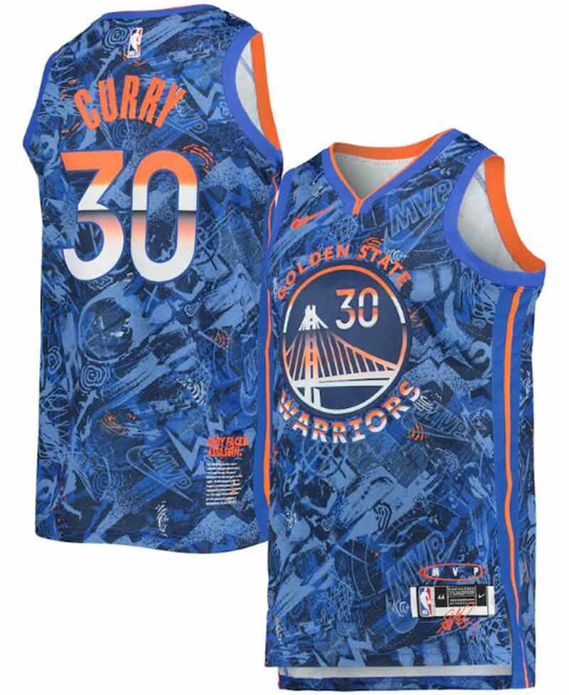 Warriors 30 Stephen Curry Blue Nike Select Series MVP Swingman Jersey