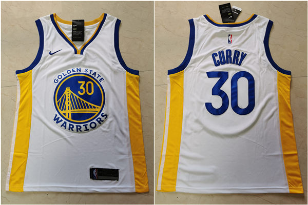 Warriors 30 Stephen Curry White Nike Swingman Jersey