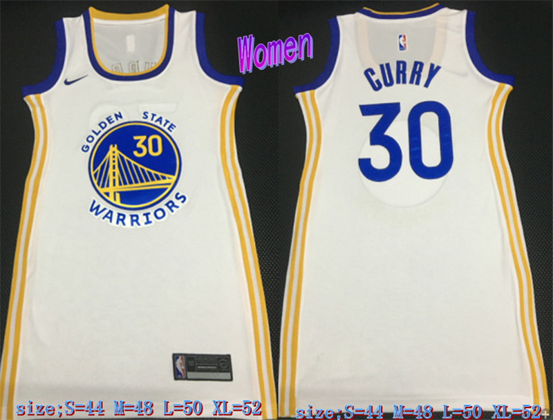 Warriors 30 Stephen Curry White Women Nike Swingman Jersey