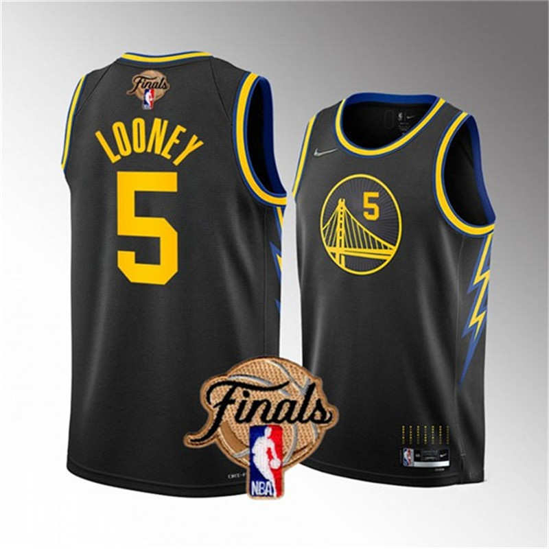 Warriors 5 Kevon Looney Black 2022 NBA Finals Nike Swingman Jersey