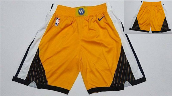 Warriors Yellow Earned Edition Nike Swingman Shorts