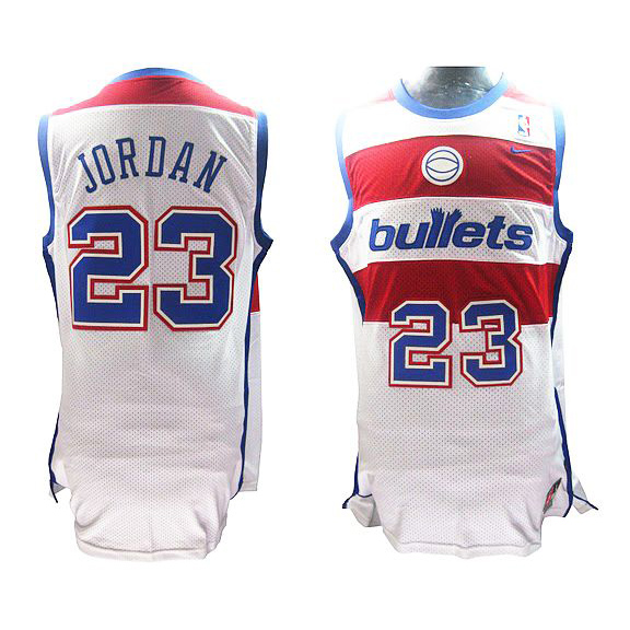 Washington Bullet #23 Michael Jordan Swingman White Jersey