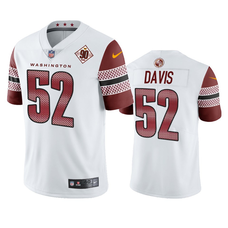 Washington Commanders 52 Jamin Davis White 90th Anniversary Vapor Limited Jersey