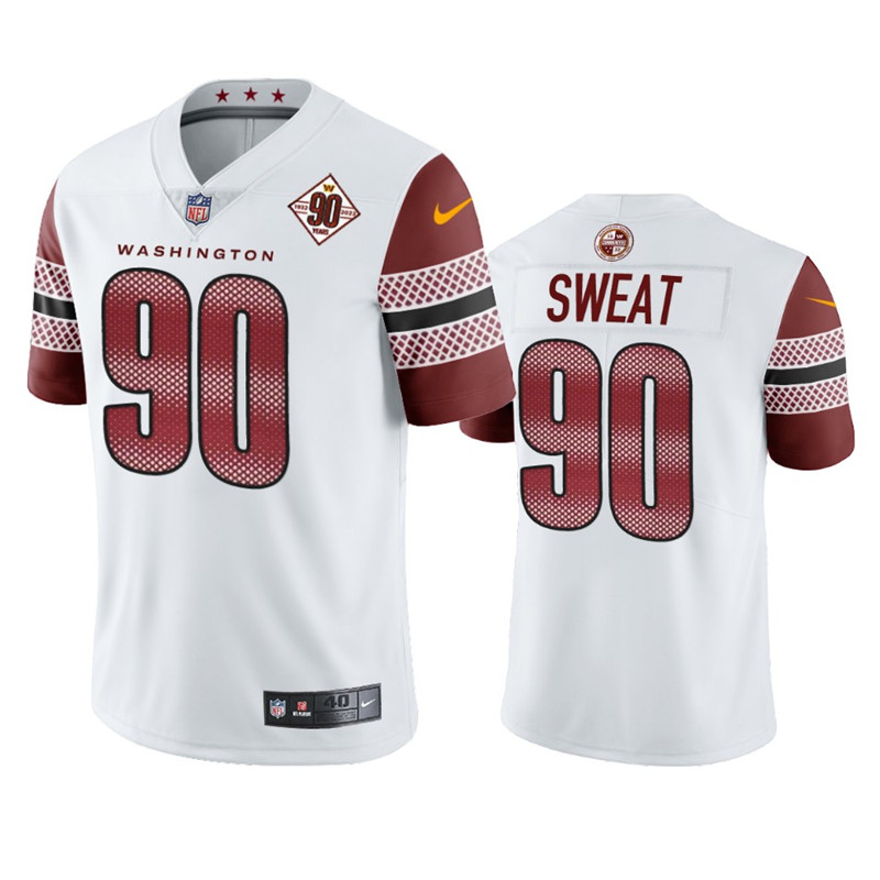 Washington Commanders 90 Montez Sweat White 90th Anniversary Vapor Limited Jersey