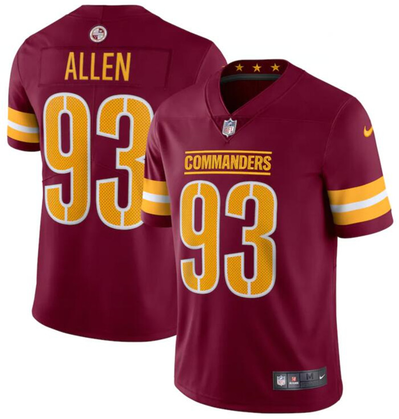 Washington Commanders 93 Jonathan Allen Burgundy 90th Anniversary Vapor Limited Jersey