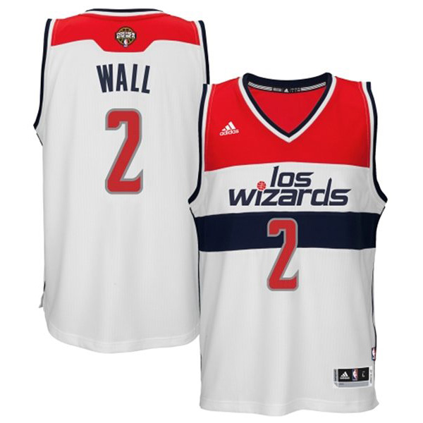 Washington Wizards 2 John Wall 2014 15 Noches Enebea Swingman Home White Jersey