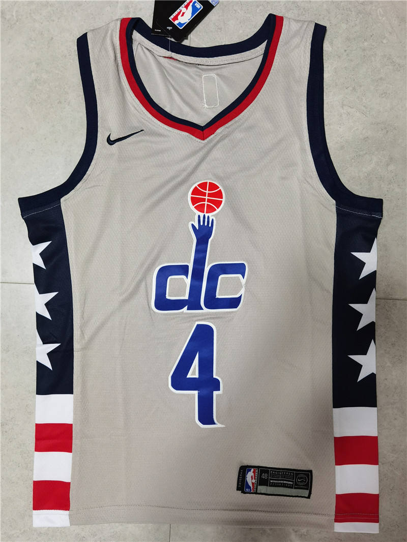 Washington Wizards 4 Russell Westbrook Gray 2020 21 City Edition Jersey