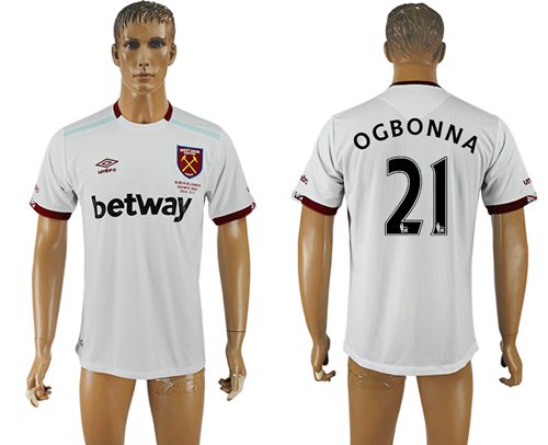 West Ham United 21 Ogbonna Away Soccer Club Jersey